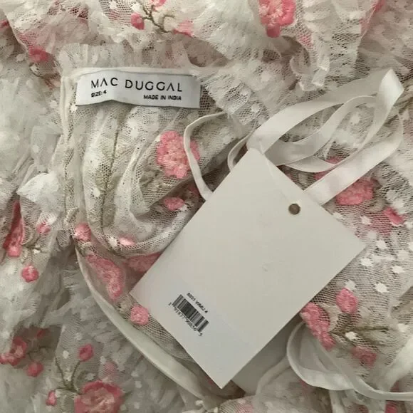 Mac Duggal 8031 Embroidered Flare Sleeve Embroidered Mini Dress - Picture 14 of 14